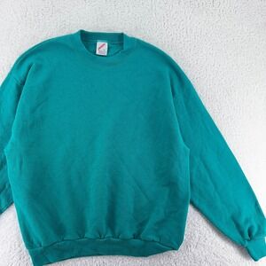 vintage 90s BLANK BLUE JERZEES CREWNECK SWEATSHIRT LARGE